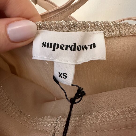 Superdown Hailee High Slit Maxi Dress in Champagne - XS - Picture 10 of 12